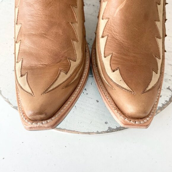 Lane WALK THE LINE Womens Brown Cowboy Bootie 10.5 Cowgirl Short Ankle Boots - Picture 6 of 11